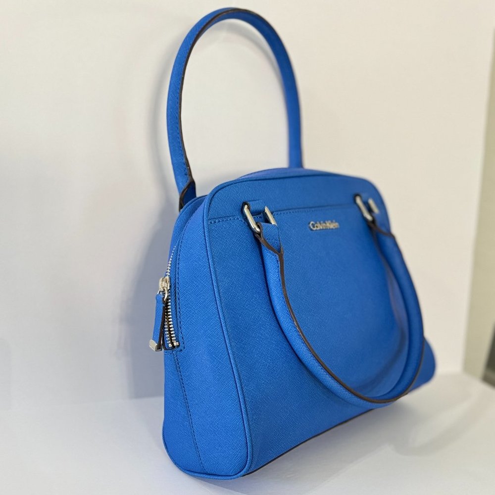 Calvin Klein Blue Dome Satchel Purse - Picture 4 of 10